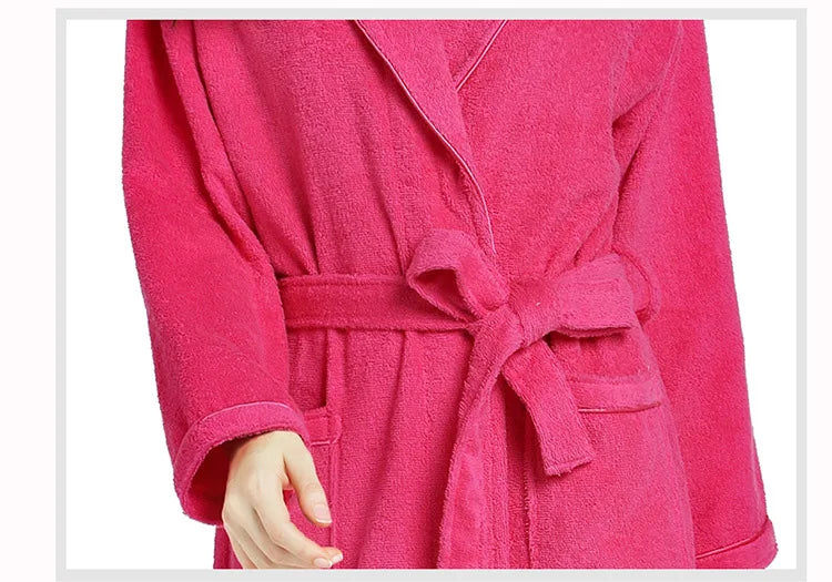 Soft Pink Cotton Terry Bathrobe