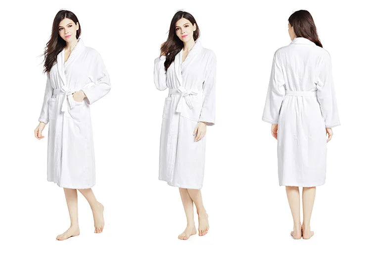 Soft Pink Cotton Terry Bathrobe