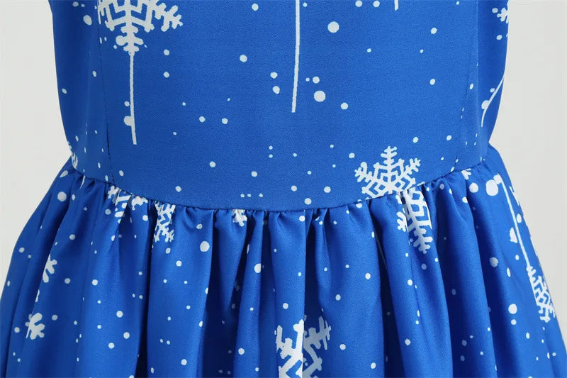 Holiday Lace-Trim Vintage Waist Dress