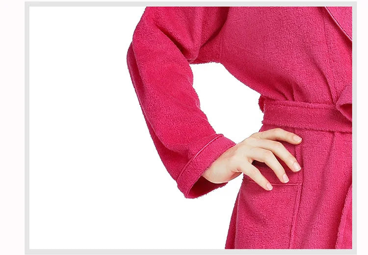 Soft Pink Cotton Terry Bathrobe