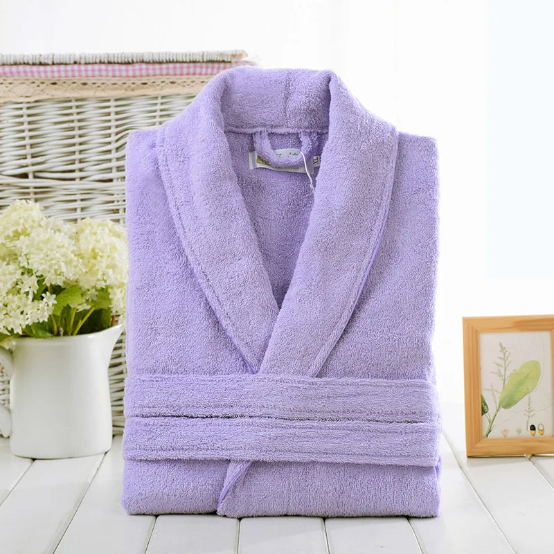 Soft Pink Cotton Terry Bathrobe