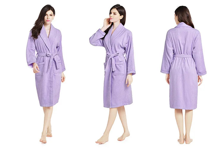 Soft Pink Cotton Terry Bathrobe