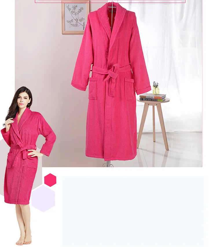 Soft Pink Cotton Terry Bathrobe