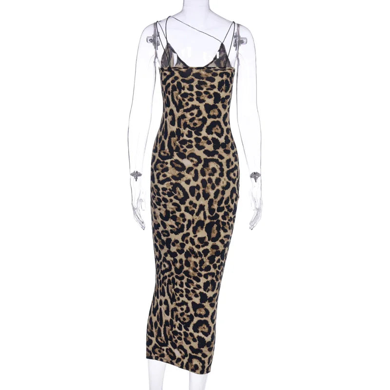 Wild Charm Leopard Midi Dress