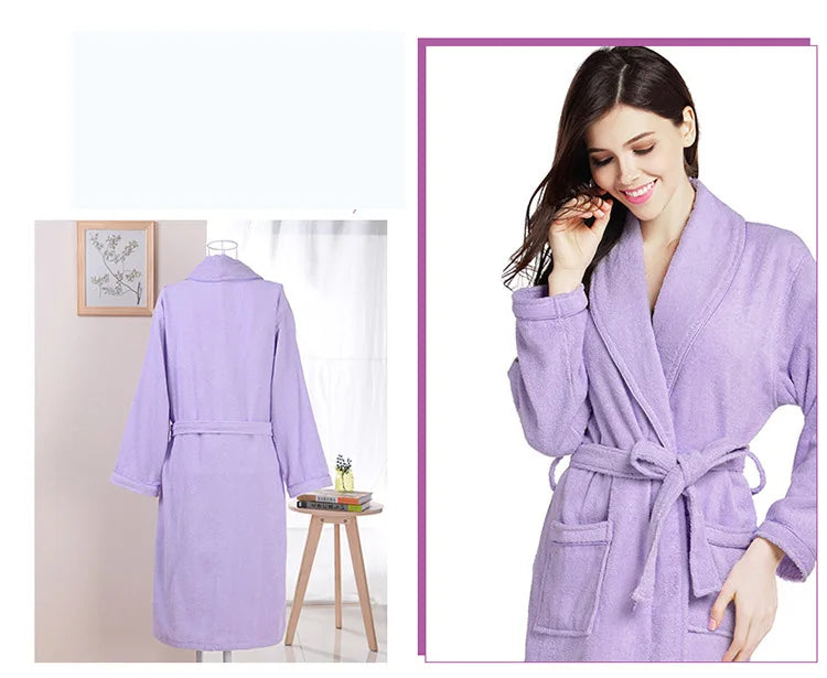 Soft Pink Cotton Terry Bathrobe
