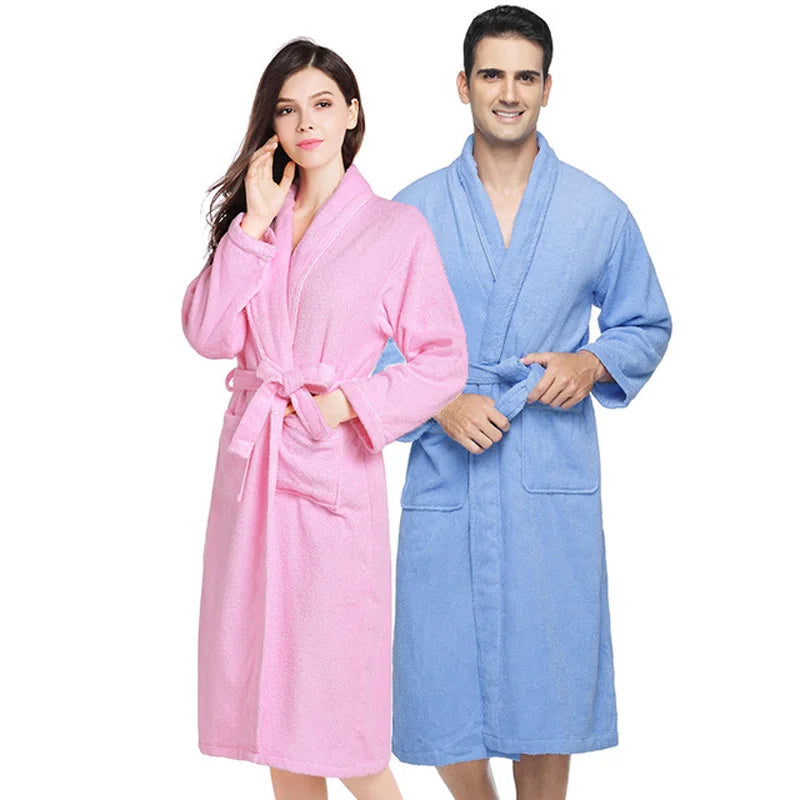 Soft Pink Cotton Terry Bathrobe