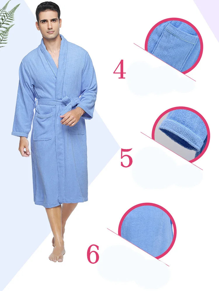 Soft Pink Cotton Terry Bathrobe