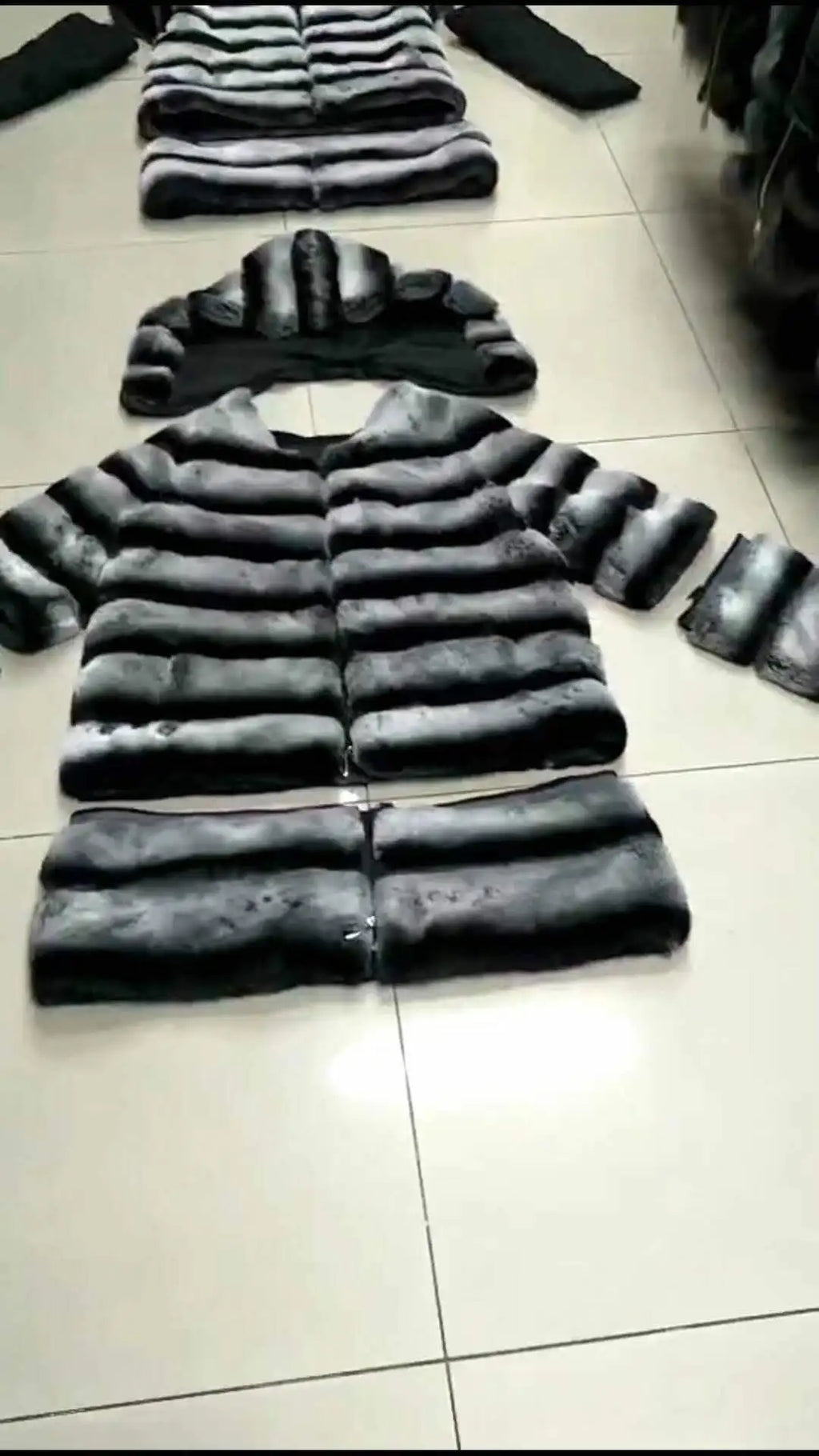 Luxury Rex Rabbit Fur Coat with Hood