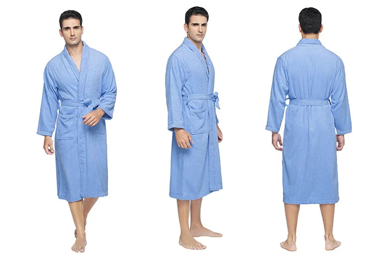 Soft Pink Cotton Terry Bathrobe