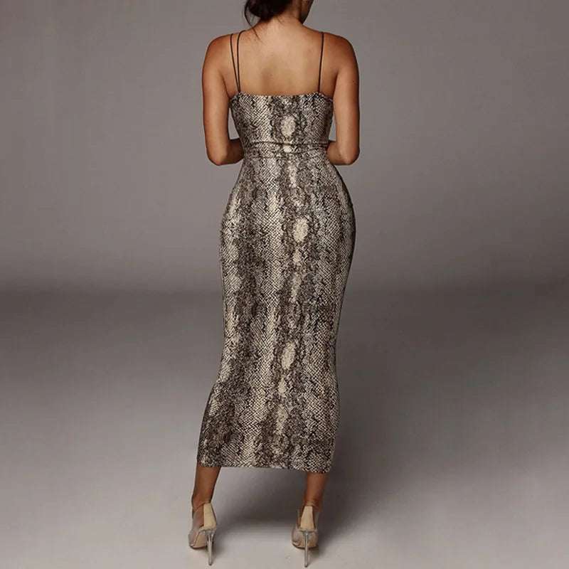 Wild Charm Leopard Midi Dress