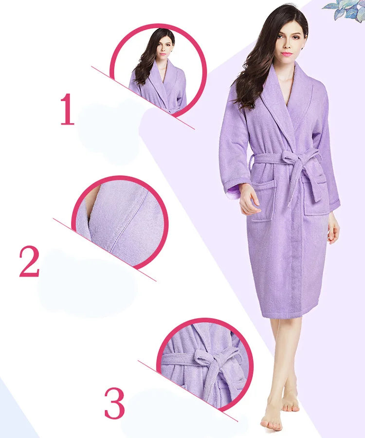 Soft Pink Cotton Terry Bathrobe