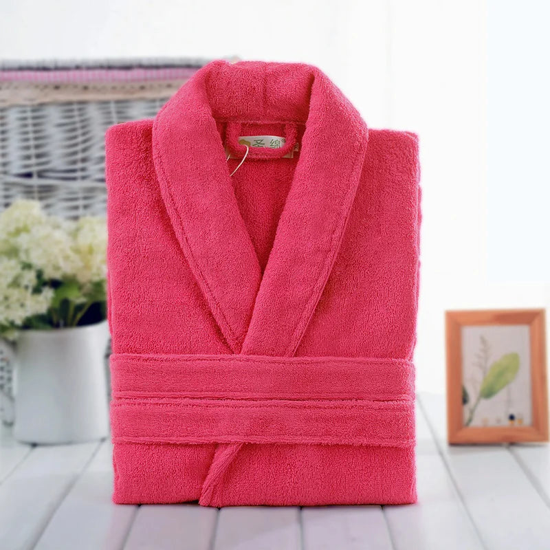 Soft Pink Cotton Terry Bathrobe
