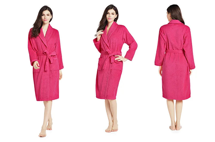 Soft Pink Cotton Terry Bathrobe