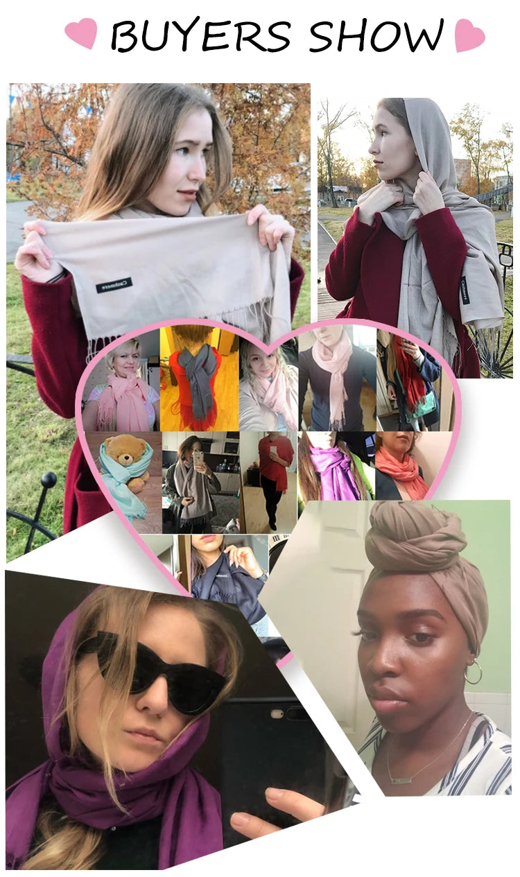 Elegant Cashmere Touch Pashmina Scarf