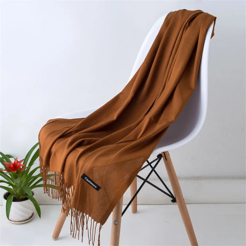 Elegant Cashmere Touch Pashmina Scarf