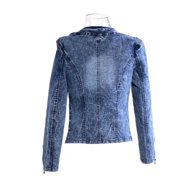 Crystal Accent Denim Crop Jacket