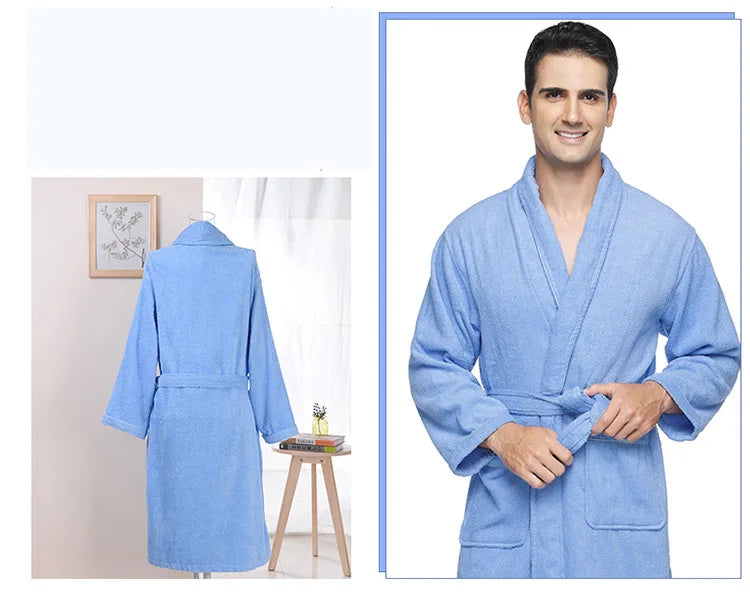 Soft Pink Cotton Terry Bathrobe