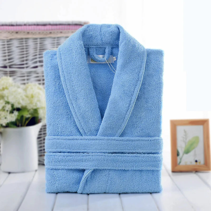 Soft Pink Cotton Terry Bathrobe