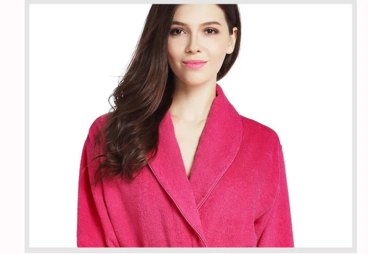 Soft Pink Cotton Terry Bathrobe