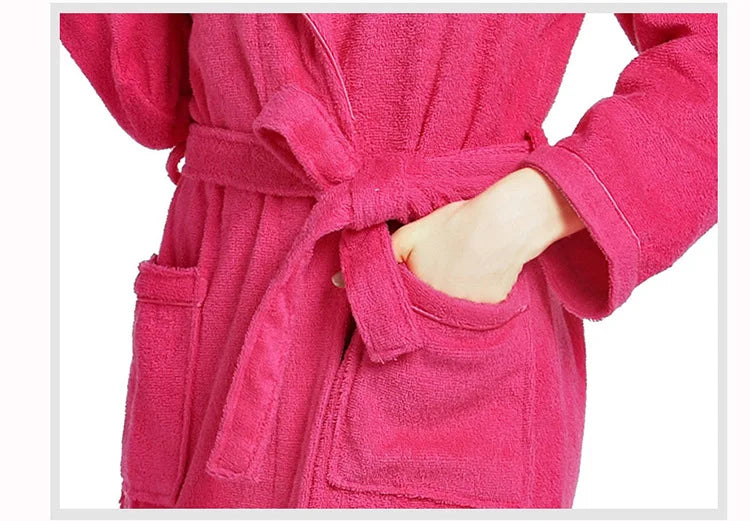 Soft Pink Cotton Terry Bathrobe