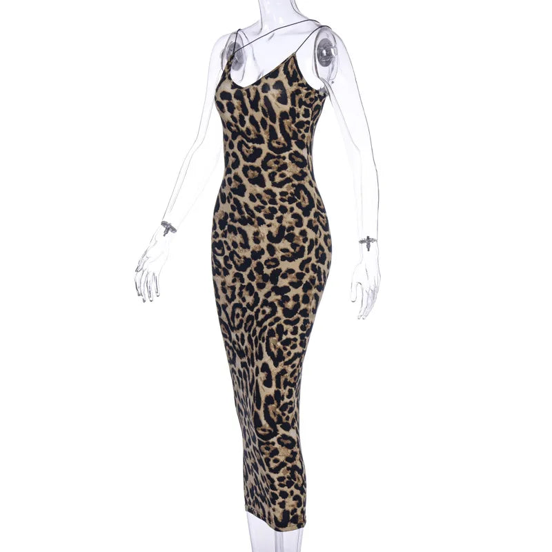 Wild Charm Leopard Midi Dress