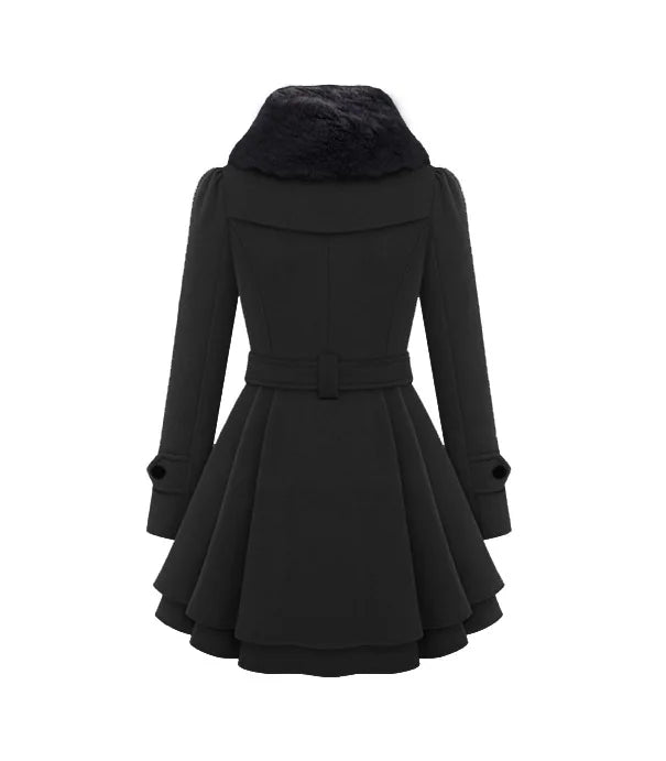 Korean Chic Wool-Blend Slim Trench Coat