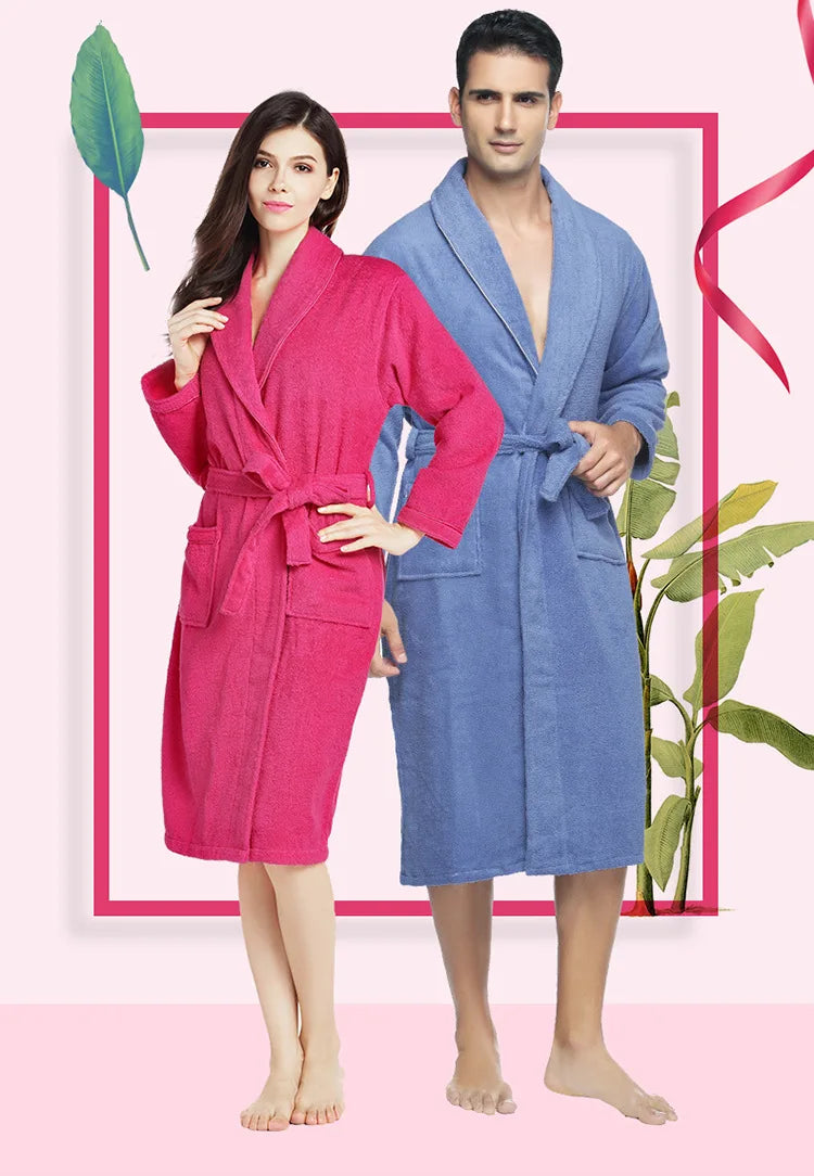 Soft Pink Cotton Terry Bathrobe