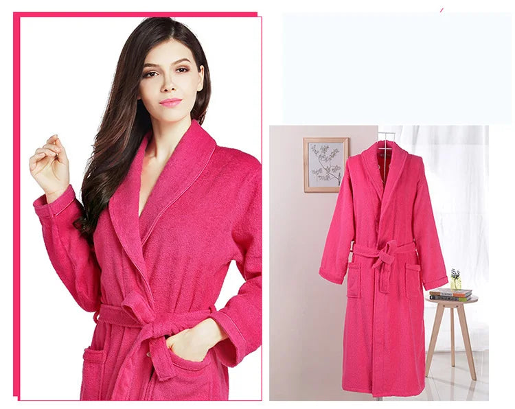 Soft Pink Cotton Terry Bathrobe