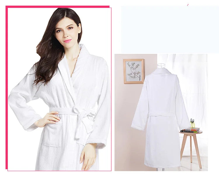 Soft Pink Cotton Terry Bathrobe