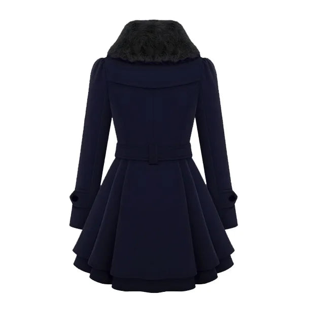 Korean Chic Wool-Blend Slim Trench Coat