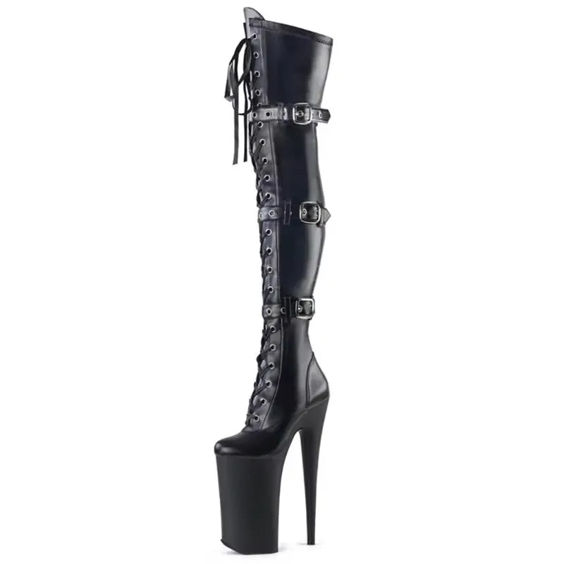 Runway Stiletto Thigh-High Platform Boots