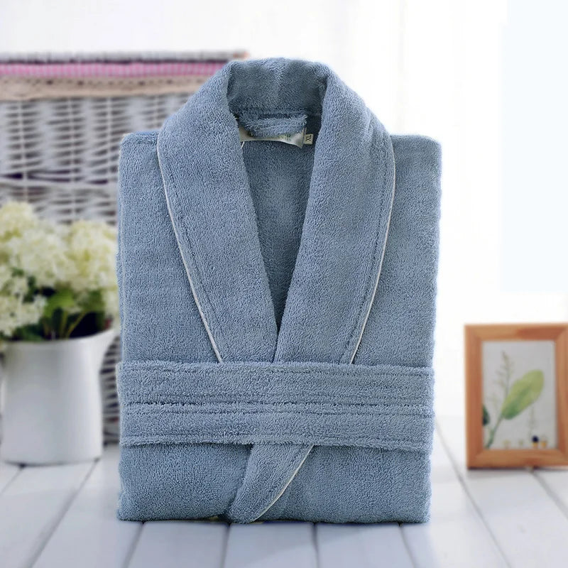 Soft Pink Cotton Terry Bathrobe