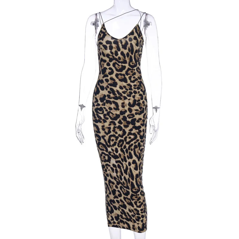 Wild Charm Leopard Midi Dress