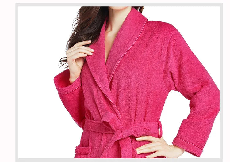 Soft Pink Cotton Terry Bathrobe