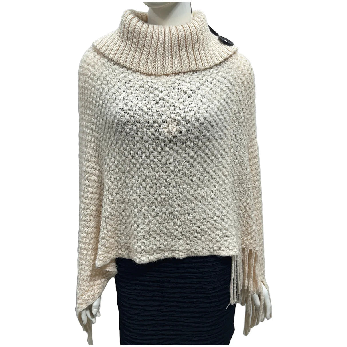 Boho Fringe Knit Cape