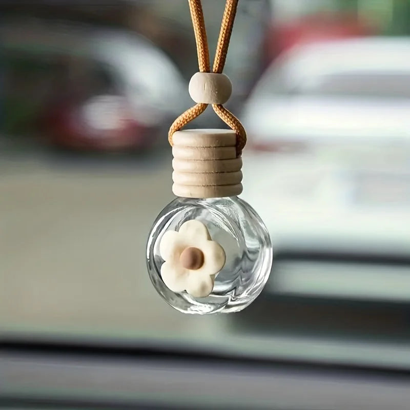 Cartoon Car Aromatherapy Glass Bottle For Mirror Pendant Dashboard Decorative Ornaments