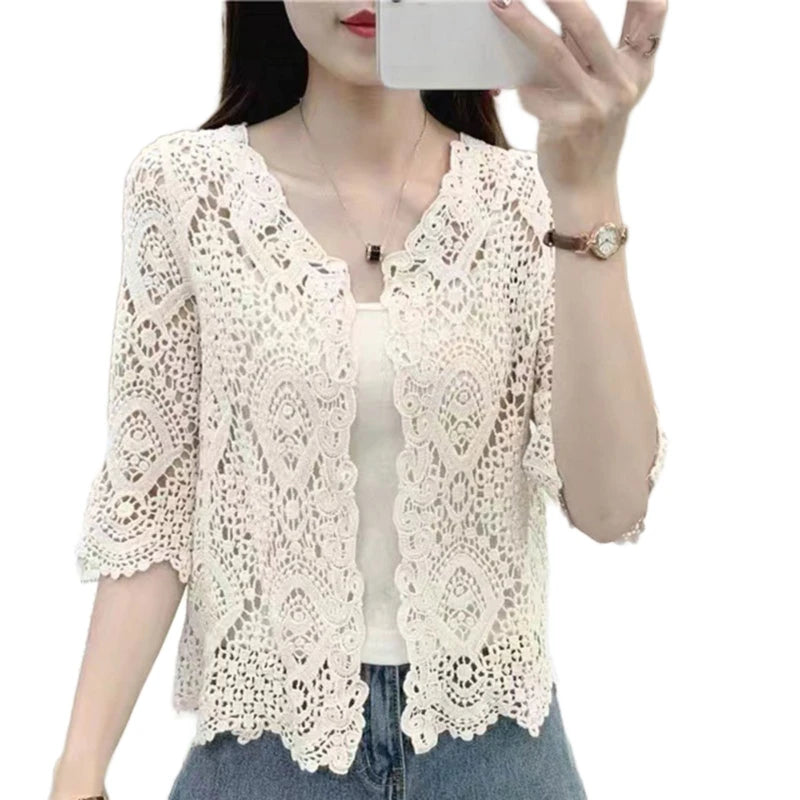 Boho Lace Crochet Shrug