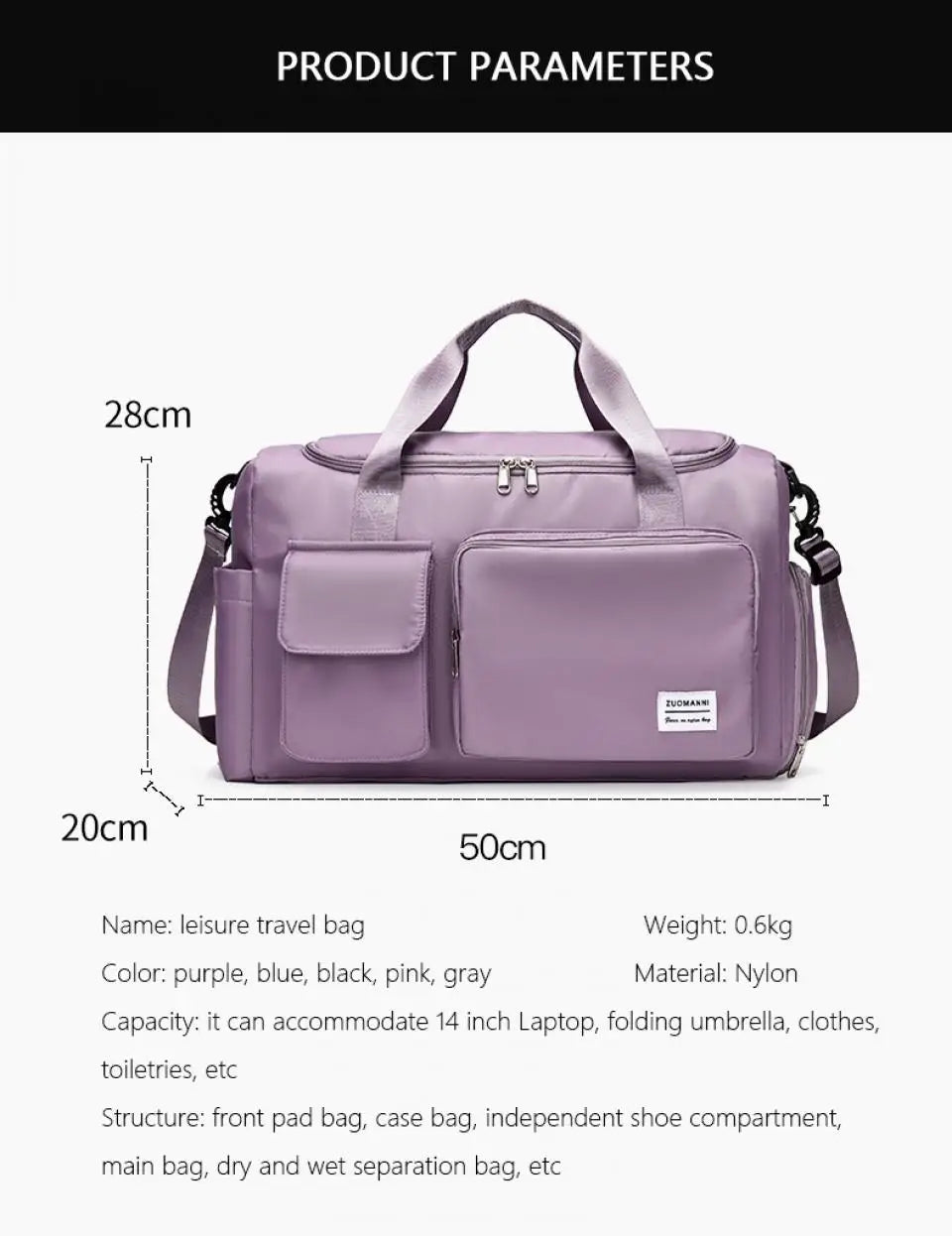 UNIXINU Women’s Large Capacity Carry-On Bag