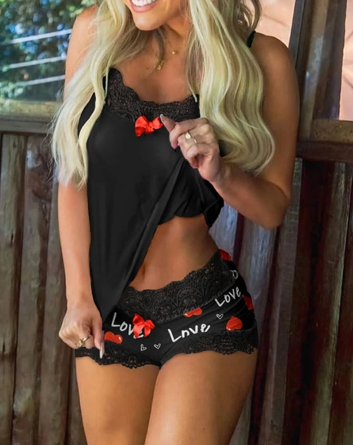 Sweetheart Lace Lounge Set
