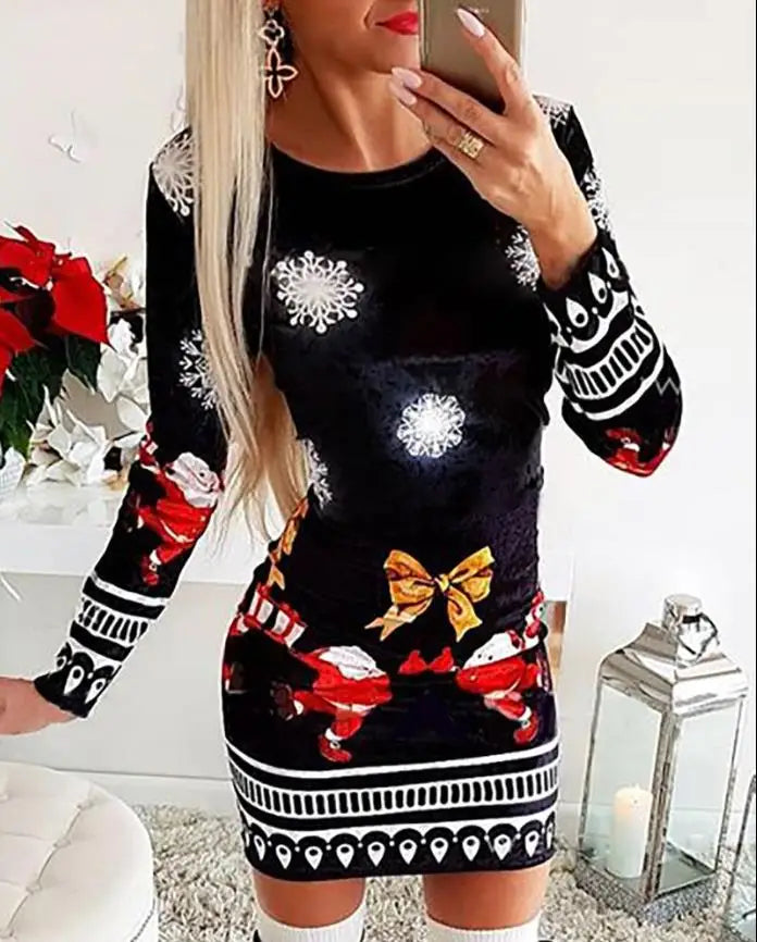 Festive Plaid Mini Dress