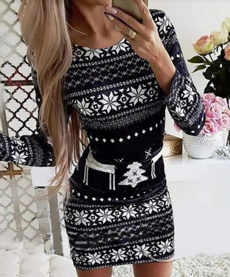 Festive Plaid Mini Dress