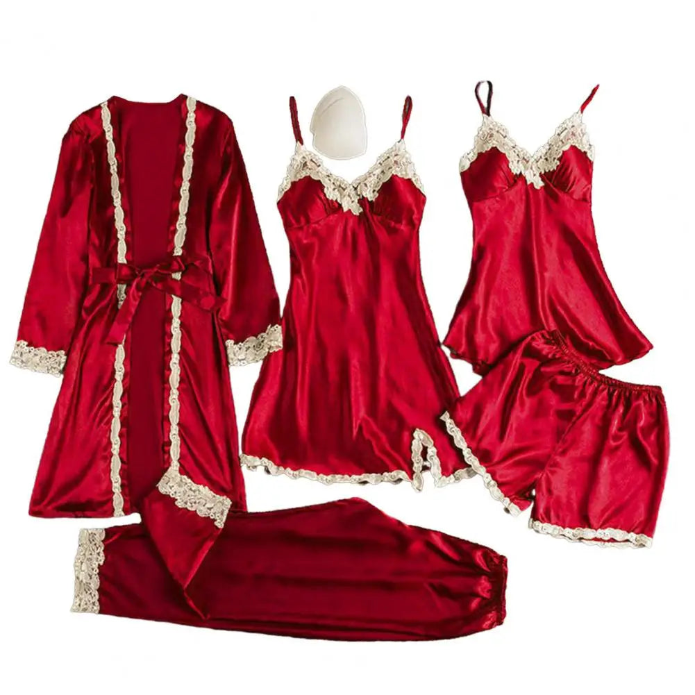 Lace & Satin Silk Sleepwear Set