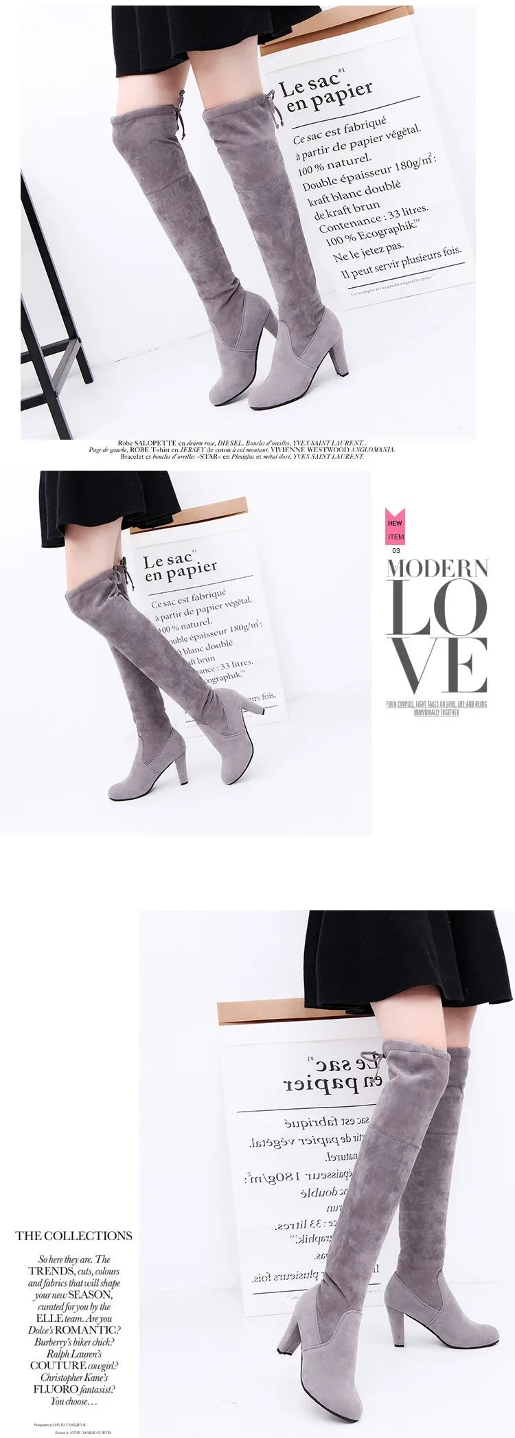 Slip-On Stretch High Heel Thigh Boots