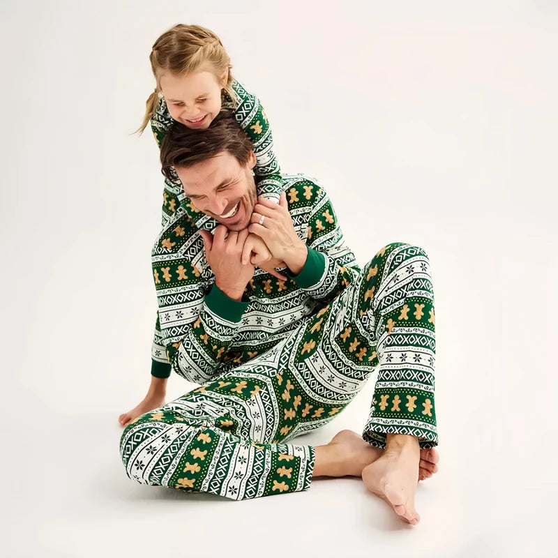 Gingerbread Family Christmas Pajama Set