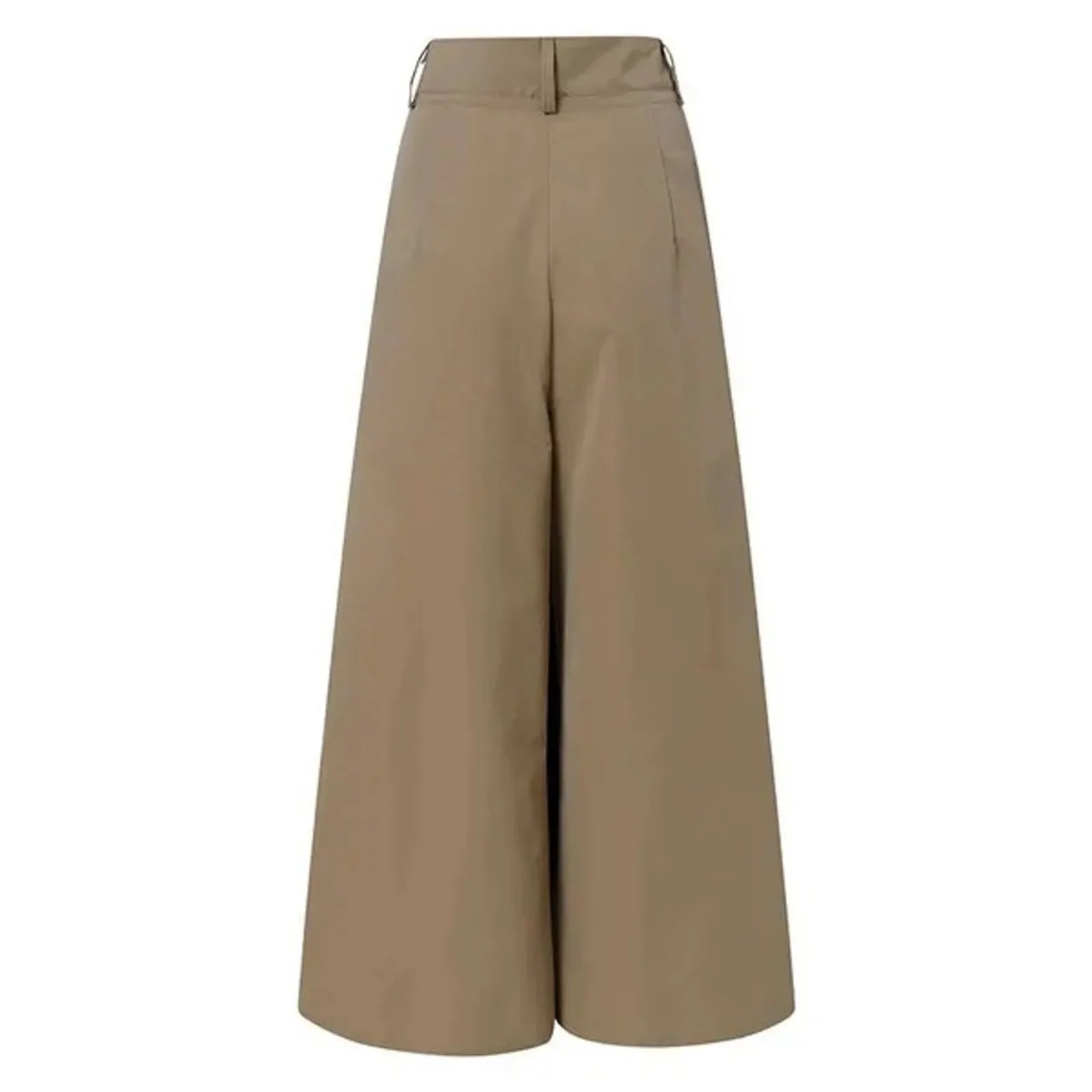 Cotton-Linen Flared Palazzo Trousers