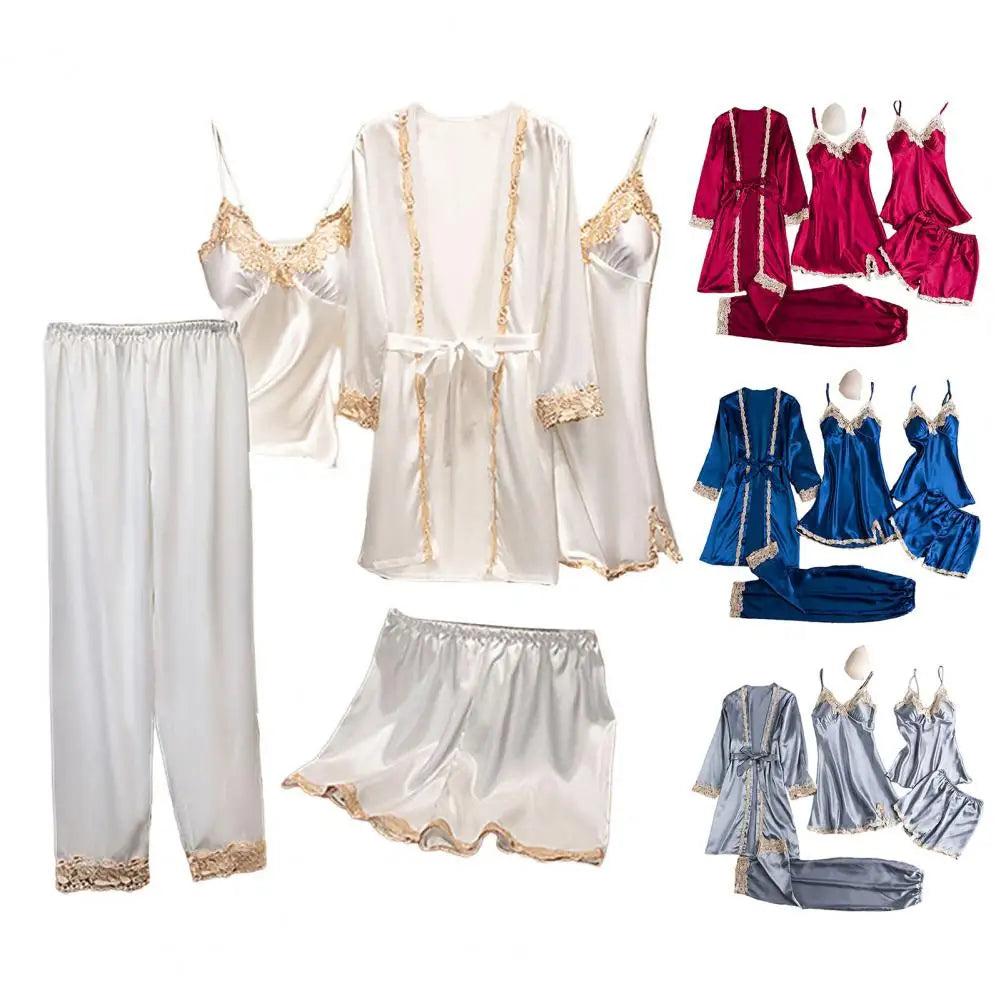 Lace & Satin Silk Sleepwear Set
