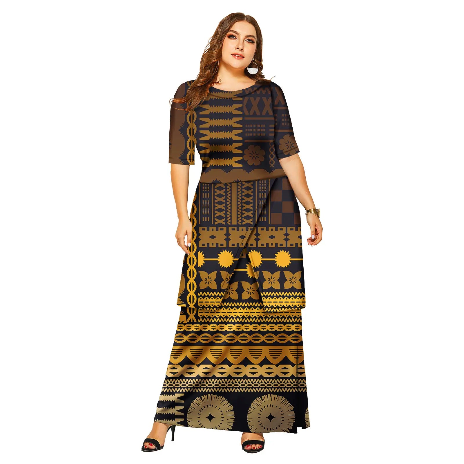 Island Grace Polynesian Maxi Set