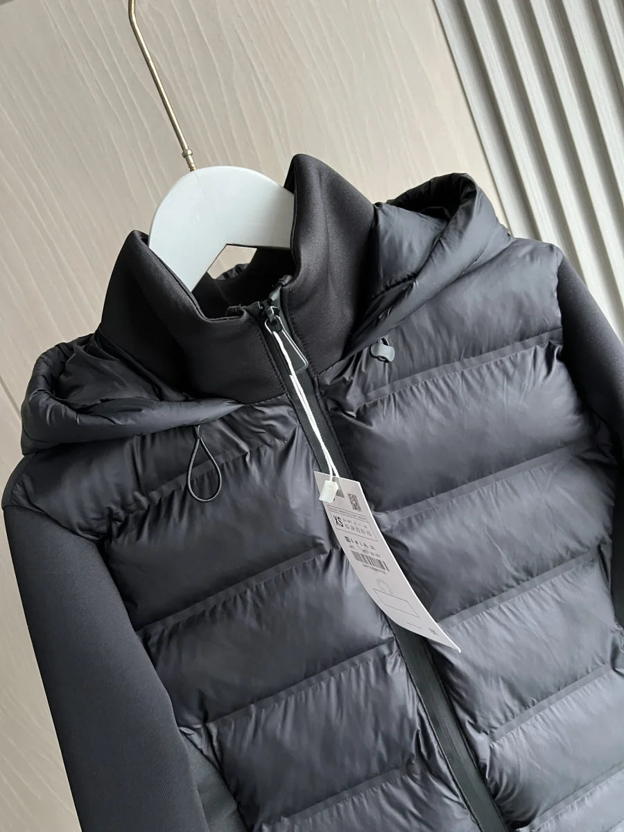 Lightweight Warm Down Jacket with Zippered Hood