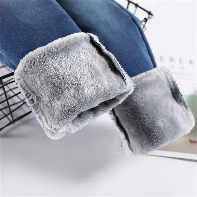 Women’s Thermal Skinny Jeans – Winter Warm Fleece Denim