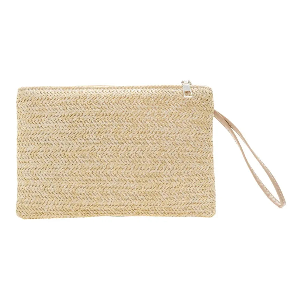 Boho Straw Beach Clutch Purse